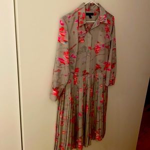 Banana republic grey and pink floral dress